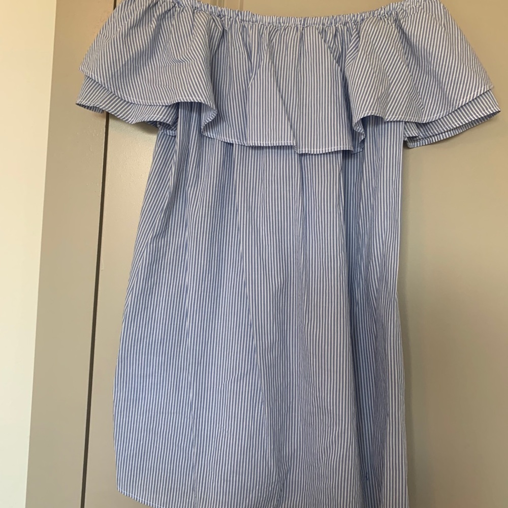 Zara stripped off the shoulder dress